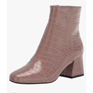 Steve Madden Womens DARMA-P Animal Print Block Heel Ankle Boots 7M TAUPE NWT